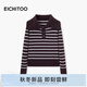 EICHITOO Striped Lapel Pullover Sweater 2025 Winter New Women's Classic Fashion Sweater ENZAJ4Q046A Red Brown Stripes 51 S