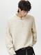 Xiaohongshu's popular men's Henry collar sweater for men in autumn, old money style top pullover sweater, lazy and high-end, dark gray (charcoal gray), M size is slightly too large, one size fits all