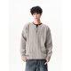 Sensational cable Henry collar sweater for men and women, autumn lazy style knitted sweater, light gray M