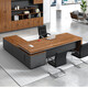 Boss desk desk chairman executive desk leader computer desk single work desk manager desk president desk big leaf walnut + iron gray (left side cabinet) 1.8 meters boss desk