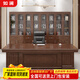Rulan all solid wood boss desk desk president desk simple modern executive desk Chinese style office desk and chair combination boss desk + long and short auxiliary cabinets all solid wood 2.0 meters