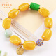 La Yun Feiyin Follow-up Chicken Fat Yellow Beeswax Bracelet Women's Accessories Amber Old Honey Single Circle Bracelet Lutong Jasper Hand Jewelry