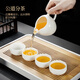 Xiangye's new complete set of mutton-fat jade Kung Fu tea set for home light luxury high-end white jade tea cup office reception complete set teapot six-cup tea set 10 pieces
