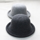 Age-reducing curled small ball top hat for women solid color wool basin hat fisherman hat dome versatile Korean version black adjustable