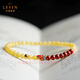 La Yun Feiyin Beeswax Bracelet Women's Slim Beads Purple Gold Sand Imperial Cinnabar Koi Bracelet 4MM (with certificate)