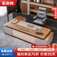 Zhongsheng Office Furniture Light Luxury High-end Boss Desk E0 Class Environmentally Friendly Boss Desk Chairman High-end President Desk and Chair Combination 2.8 Meter Boss Desk E0 Class-Surround Lighting