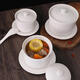 Bethes Ceramic Bowl Stew Cup Waterproof Stew Cup Soup Cup Steamed Egg Custard Bowl Steaming Cup Earthen Pot Stew Cup Yan Cup Covered Spoon and Sauce 420ml