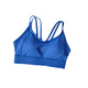 Beautiful Back Contrast Color Sports Bra Women's Summer Shockproof Running Yoga Vest Push-Up One-piece Pilates Bra Haze Blue S