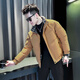 Jason's trendy brand handsome workwear down jacket men's winter thickened stand-up collar cotton jacket 2025 new men's winter jacket F122 coffee color M recommended 95-110Jin Jin equals 0.5 kg
