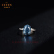 La Yun Feiyin ice species aquamarine ring for women blue crystal hydrating sacred stone sterling silver light luxury niche design gift aquamarine ring (with certificate)