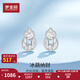 Mengjinyuan Platinum Earrings Crushed Ice Gourd Hollow Copper Coin Earrings PT950 Platinum Birthday Gift for Girlfriend Weight Approximately 2.10g