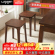 LUOSEN solid wood dining table and stool Chinese simple dressing stool home bench living room bread stool low stool stackable square stool 1