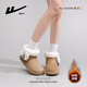 Pull-back snow boots for women, new winter style, cute and velvet, warm and versatile, new short-tube cotton shoes, khaki 39