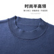 SHANSHAN machine washable 100% pure wool sweater for men winter warm half turtleneck knitted inner dad sweater black L /175