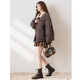 TonLion 2025 Winter Women's Lapel Imitation Lamb Wool Collar Short Cotton Coat