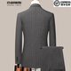 Chalides light luxury high-end wool suit suit men's Korean version slim fit two-piece suit wedding business formal work clothes jacket men 2386 gray stripes two buttons without splits L 175/50 size recommended 135-145 Jin Jin equals 0.5 kg