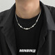 Muqian Men's Necklace Titanium Steel Snake Bone Chain Necklace Men's Snake Bone Chain Men's High-end Clavicle Chain Handsome Jewelry Luxurious Snake Bone Chain Bead Square Diamond Style