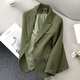 Chenfu woolen suit jacket for women in autumn and winter, small, fashionable, casual, retro temperament, high-end, thickened wool suit, two-button green suit XL, recommended 110-120 Jin Jin equals 0.5 kg