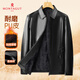 MONTAGUT pebbled & warm plus velvet 25 winter lapel leather jacket men's leather jacket PU leather black 4XL