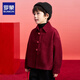 Luo Meng Boys' Red Jacket Thickened Children's Velvet Shirt Autumn and Winter New Year's Eve Costumes Tang Suit Performance Costumes Red 140
