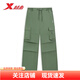 Xtep overalls men's 2025 winter new straight loose casual overalls sweatpants 975429560280 mussel green M