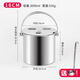 Fantasy thickened stainless steel flip-top sugar water bucket portable ice bucket soup bucket milk tea bucket beverage bucket portable cold drink bucket when going out 16cm (about 3000ml)