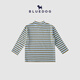 BLUEDOG blue dog autumn and winter Korean imported children's striped long-sleeved T-shirt for boys and girls half-high collar inner top, navy blue 120 cm