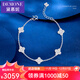 Damuni PT950 platinum bracelet shiny crushed ice four-leaf clover five-flowered platinum bracelet for women, Valentine's Day gift for wife, five-flowered 7.29g/length 16-18.5cm adjustable