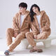 Victoria's style new autumn and winter thickened flannel couple pajamas for one man and one woman for women warm coral velvet home wear set 152 couple M female + male L