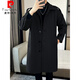 Pierre Cardin men's loose mid-length versatile single-breasted woolen coat new autumn and winter comfortable casual windbreaker handsome coat black L