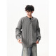 Sensational cable Henry collar sweater for men and women, autumn lazy style knitted sweater, light gray M