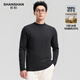 SHANSHAN Shanshan 100% sheep wool sweater winter new warm zodiac year red sweater round neck inner wear for men iron gray 2XL /185