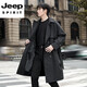 JEEP SPIRIT2025 new style windbreaker men's mid-length over the knee spring and autumn men's coat double-breasted Cthulhu civilian coat trendy black M