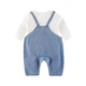 Babotu baby clothing for men and women spring baby one-piece suit autumn 0-3-6 months newborn overalls two-piece set blue bear overalls suit 73 cm_recommended 63-70 cm