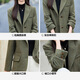Chenfu woolen suit jacket for women in autumn and winter, small, fashionable, casual, retro temperament, high-end, thickened wool suit, two-button green suit XL, recommended 110-120 Jin Jin equals 0.5 kg