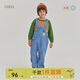 Papa climbing winter children's pants for boys and girls denim overalls cute, fashionable and versatile blue 90 cm