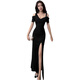 
Kunlinyi Nightclub Beautiful evening dress Sexy temperament Off-shoulder slim dress Foot bath technician work clothes Sauna long skirt 3883 Black S