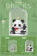 Lele Brothers Giant Panda Flower Toy Assembly Ornament Jigsaw Micro-grained Compatible Lego Building Blocks Birthday Gift Panda Flower Eating Melon (1105-1) With Lamp Shade Box
