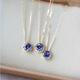 Original <Half Moon> silver-plated necklace blue moon tanzanite silver gold-plated pendant light luxury girl clavicle chain XU0078