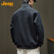 JEEP Jeep sweatshirt men's autumn and winter heavy embroidered bottoming shirt casual trendy tops for men black 3XL