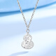 Wanfulong platinum earrings white gold PT950 pendant Fulu double gourd jewelry style birthday gift for girlfriend Ping An gourd pendant free s925 necklace 6.04g