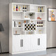 Yusenyi Wine Cabinet Partition Cabinet Home Wall Porch Simple Entry Door Shoe Cabinet Integrated Living Room Side Cabinet Cabinet Storage Cabinet Includes Entry Three Doors 120 Gray + Marble Pattern