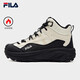 FILA autumn and winter women's shoes mid-cut plus velvet dad shoes sneakers 2025 winter new style baby's breath 2 casual shoes asparagus white/black-WB 35.5