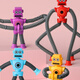 Leuchtend und vielseitiger Roboter Teleskoprohr Puzzle Stretch Cartoon Saugnapfbecher Eltern-Kind-Interaktion Kreatives Dekompression Spielzeug 4 Pakete von leuchtenden Modellen