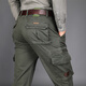 Pantalones casuales de otoño e invierno de marca para hombres para ropa de trabajo para hombres Puertos de algodón puro pantalones de bolsillo múltiples rectos