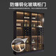 Zhong Zhang Gui Wine Cabinet Light Luxury Solid Wood Sideboard Glass Door Display Cabinet Home Integrated Wall Bookcase New Storage Customized Cabinet 60cm Healthy Particle Board Two-Door Black Comes with Sensor Light (Installation Included)