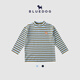 BLUEDOG blue dog autumn and winter Korean imported children's striped long-sleeved T-shirt for boys and girls half-high collar inner top, navy blue 120 cm
