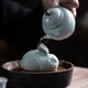 Tinghuai Kiln Ru Kiln Cute Rabbit Ceramic Tea Pet Ornaments Desktop Ornaments Ru Kiln Open Slices Can Raise Kung Fu Tea Ceremony Accessories Egg Green Lucky Cute Rabbit
