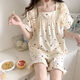 
Meidai summer pajamas for women thin lace short sleeves shorts sweet princess style student home clothing suit 695%23 L Recommended 90-110Jin [Jin equals 0.5 kg]