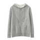 鄂尔多斯市产纯羊绒衫男士连帽卫衣加厚套头毛衣宽松百搭秋冬羊毛 产自鄂尔多斯市-浅灰色 M 110-130斤